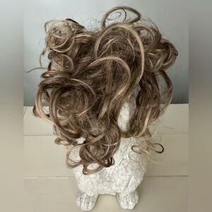 Ladies Women’s Child’s Curly Bun Cover Brunette Ash Blonde Hairpiece Wig